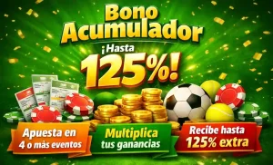Bono acumulador hasta 125% en Brazino777